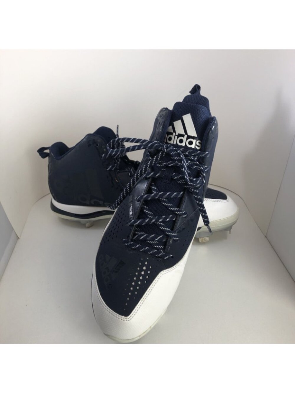 Adidas PowerAlley Litestrike Blue/White Men's 13 Baseball Cleat shoes SQ16578 - Picture 2 of 9
